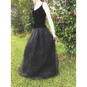 Gothic style velvet and tulle vintage corset Dress
